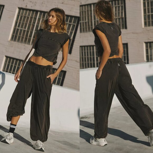 Free People Hot Shot Crossover Set in Washed Black - Picture 2 of 10